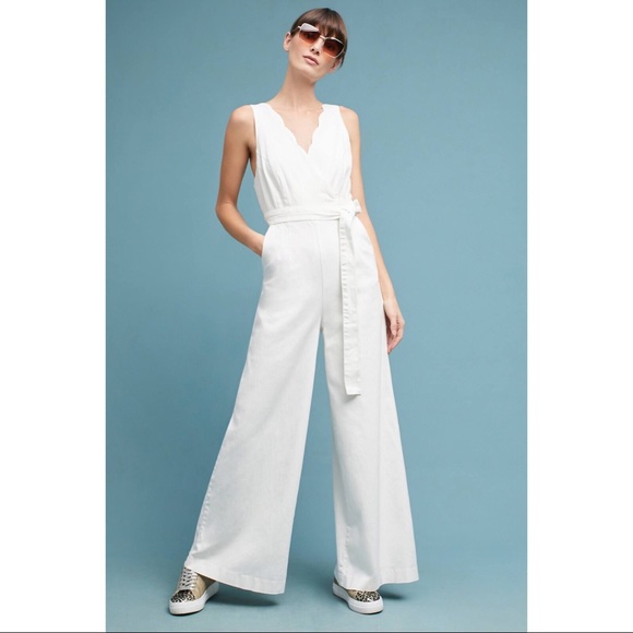 anthropologie white jumpsuit